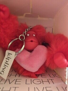 Kipling Valentine Monkey Keychain